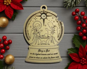 Nativity Countdown Ornament, file formats svg, ai, pdf, dxf,lbrn2  Laser Ready File, Digital Download Only. Christmas Ornament