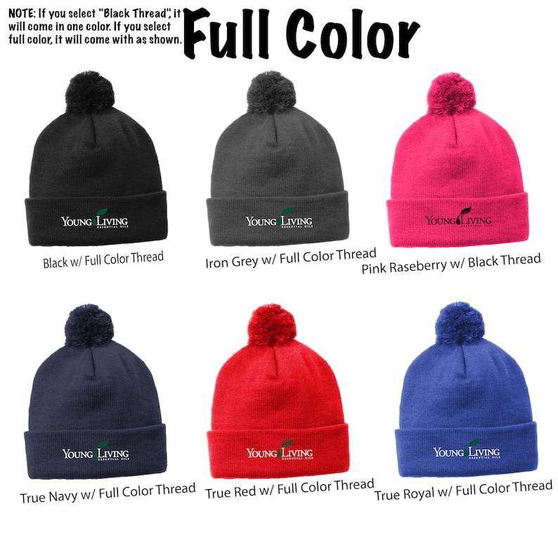 Embroidered Young Living Pom Pom Beanie Young Living Beanie Young Living STC37 Pom Pom Beanie Cute Beanie,Toboggan Young Living Clothing