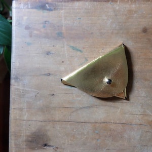 Monedero de piel dorada, monedero de piel de canguro - Dorado y negro asimétrico