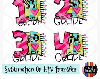 3rd Third Grade School Sublimation Heat Press Transfer Ready To Press Sublimation Heat Transfer Back to School Sublimation Transfer