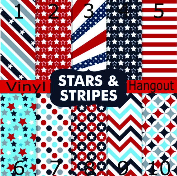 Adhesive Vinyl Printed Vinyl Pattern Heat Transfer Printed HTV or ADHESIVE Heat Transfer Vinyl Patriotic Design Vinyl