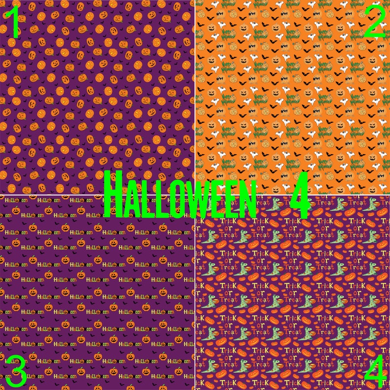 Printed Vinyl Halloween 4 Pattern Vinyl Adhesive Vinyl HTV Etsy
