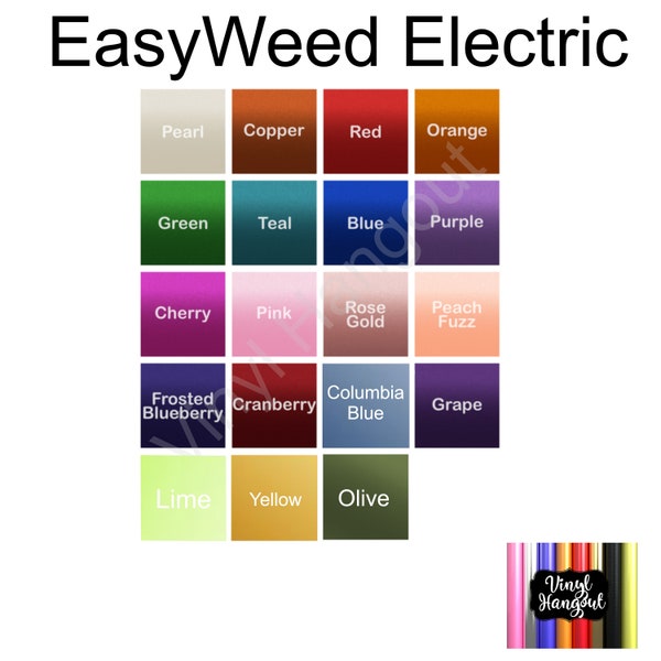 Siser EasyWeed Electric, Iron On Heat Transfer Vinyl 15 Inch by 12 Inch, T Shirt Vinyl, HTV, Electric Vinyl, HTV Vinyl Sheet, Electric HTV