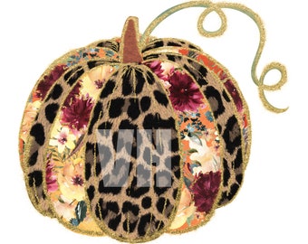 Pumpkin Leopard and Floral, Ready to Press, Heat Transfer Vinyl, Sublimation, Halloween, Transfer for Shirts, DIY, HTV, Pumpkin, Leopard