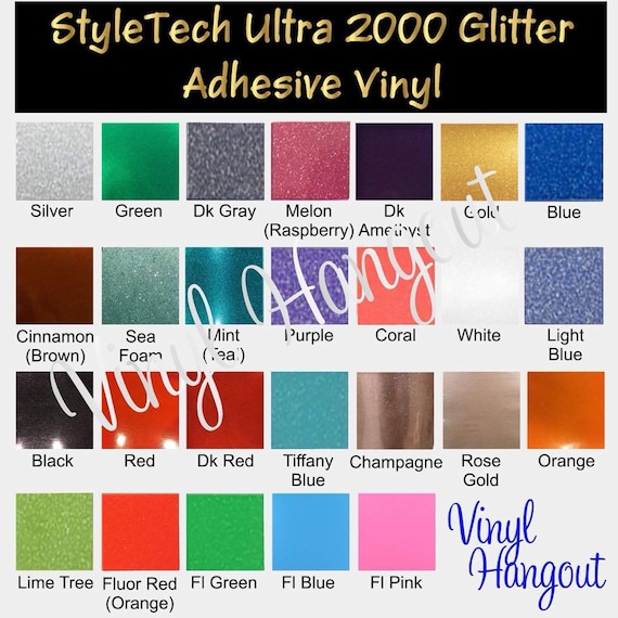 Glitter Adhesive Vinyl, Style Tech 2000 Ultra Glitter, Glitter 651, Glitter  Permanent Vinyl Glitter, Outdoor Vinyl, Glitter Vinyl 