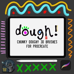 Dough! procreate brush set fun texture effects use with iPad Apple Pencil fluffy clay doughy unique commercial use