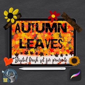 Autumn Leaves Brush/Stamp Set for Procreate! Digital Download scrapbooking Instagram design graphics fall Halloween seasons nature trees