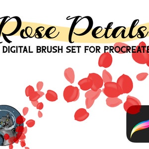 Rosenblüten digitale Pinsel Set für zeugen kommerzielle Nutzung Download Hochzeit Sommer Frühling Kartendesign floral Blumen festlich bunt