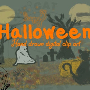 PNG HALLOWEEN! Digital Clip Art instant download Scrapbooking planner graphics stickers design 3D Instagram trick or treat