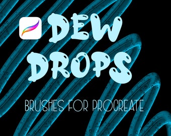 Dew drops brushes for Procreate! Digital Download scrapbooking Instagram tiktok design graphics water swim pool beach splash wet texture