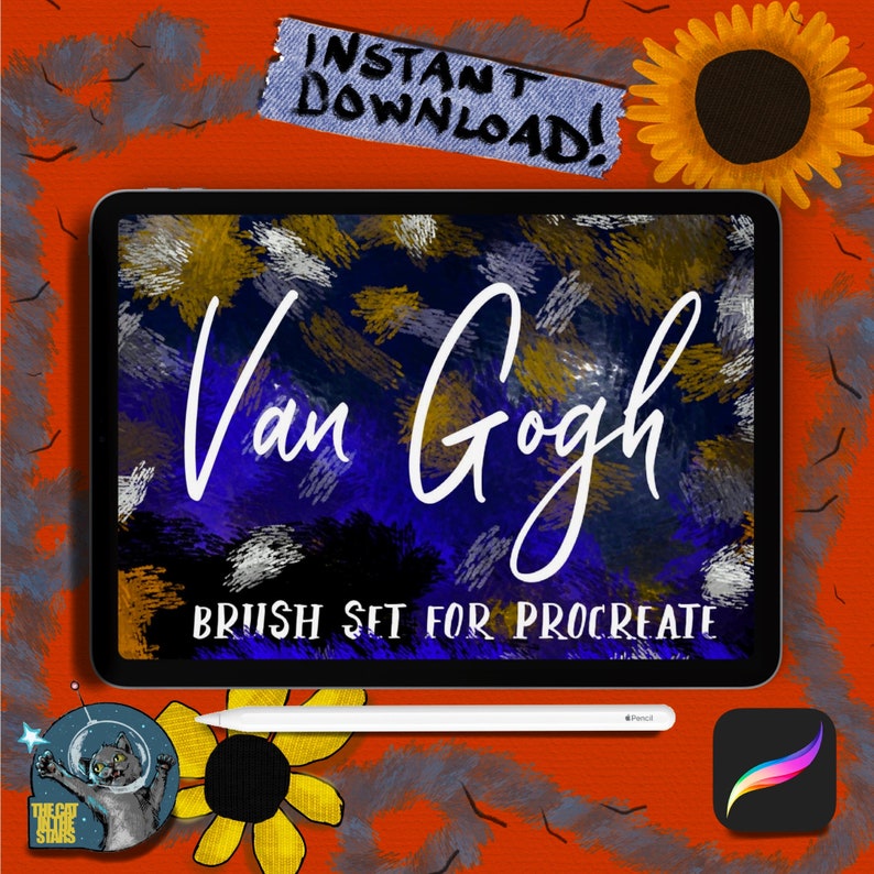 Van Gogh Inspired Brush Set for Procreate Digital Download Etsy
