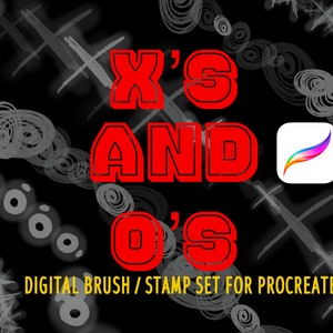 X’s & O’s Brush/Stamp Set for Procreate! Digital Download scrapbooking Instagram tiktok design graphics artist texture abstract shapes