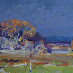 Etudes | Landscape Painting on Cardboard, original oil painting, Vintage oil paintings,impressionist painting, original fine art