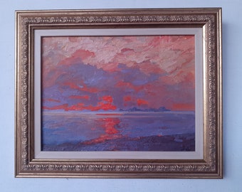 Sunset | Landscape Painting on Canvas, original oil painting, original oil painting on canvas, Fine Art, original fine art