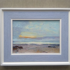 Sonnenuntergang | Landschaftsgemälde auf Leinwand, Original Ölgemälde, Vintage Ölgemälde, impressionistische Malerei, originale Kunst, Wanddekoration