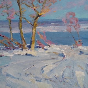Winter.Landschaftsgemälde auf Leinwand, Original Ölgemälde, Vintage Ölgemälde, impressionistische Malerei, Original Fine Art, Wanddekoration