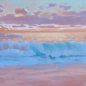 Orange sunset | Landscape Painting on Carboard/Hardboard, Oil Paintings, Hand painted Original Art, Impressionist Art, Home Art, Wall Art