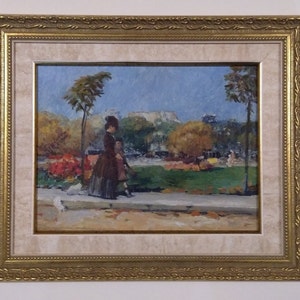 In the Park, Paris | Landscape Painting on Canvas, Oil Paintings, Hand painted, Original Art, Impressionist Art, Living Room/Home Art