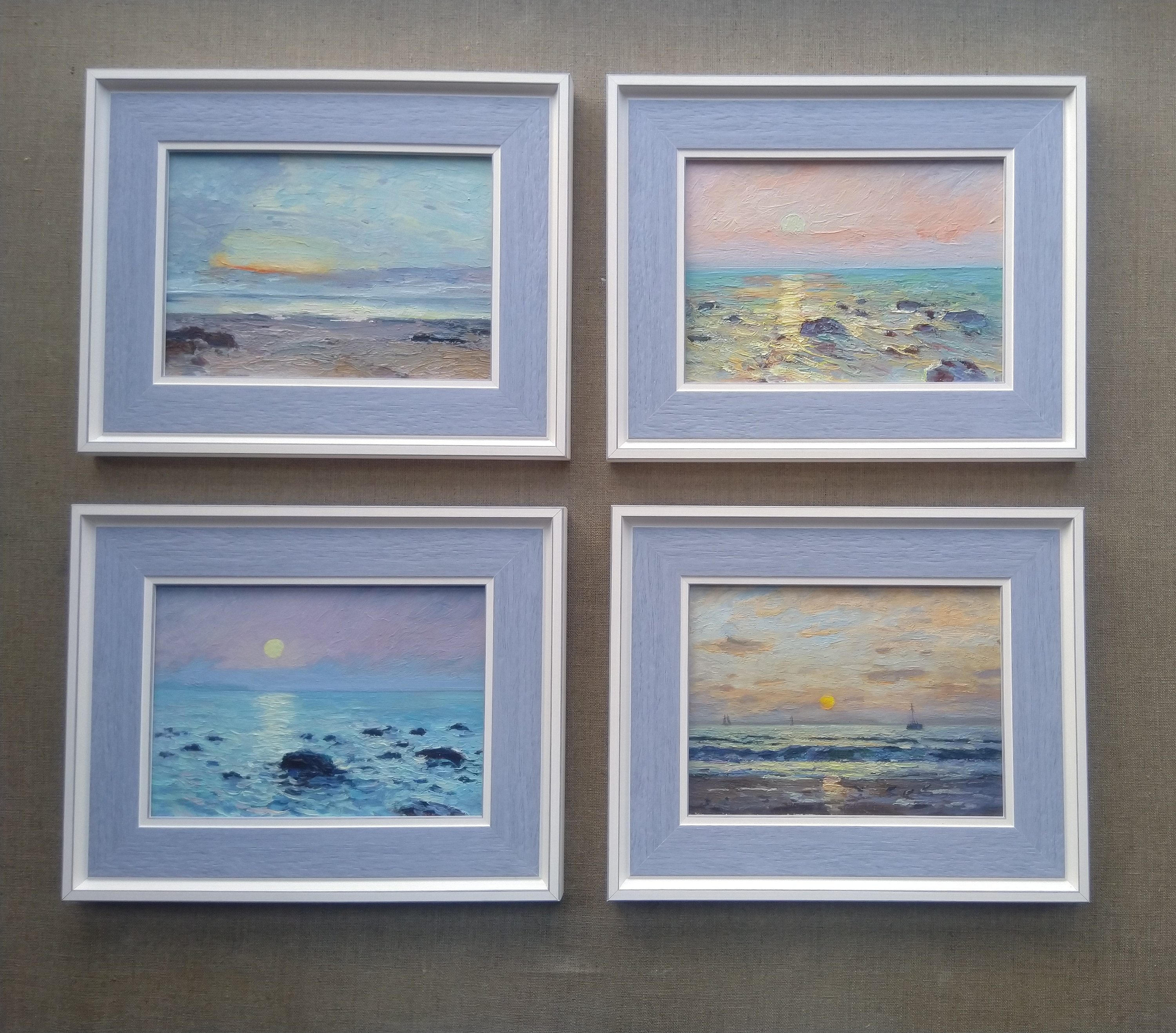 Sunrise Landscape Painting on Canvas, Original Oil Painting, Original