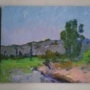 Abend | Landschaftsgemälde auf Leinwand, Original Ölgemälde, Vintage Ölgemälde, impressionistische Malerei, originale Kunst, italienische Kunst