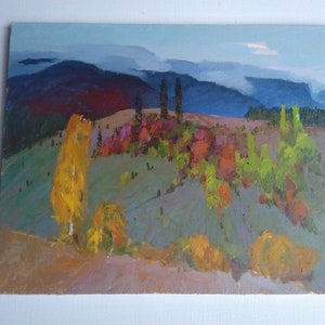 Autumn rays/Evening in the mountains/Rural Landscape / Autumn Landscape / Golden Autumn / One of the Natural / Signed Arts /Carpathians