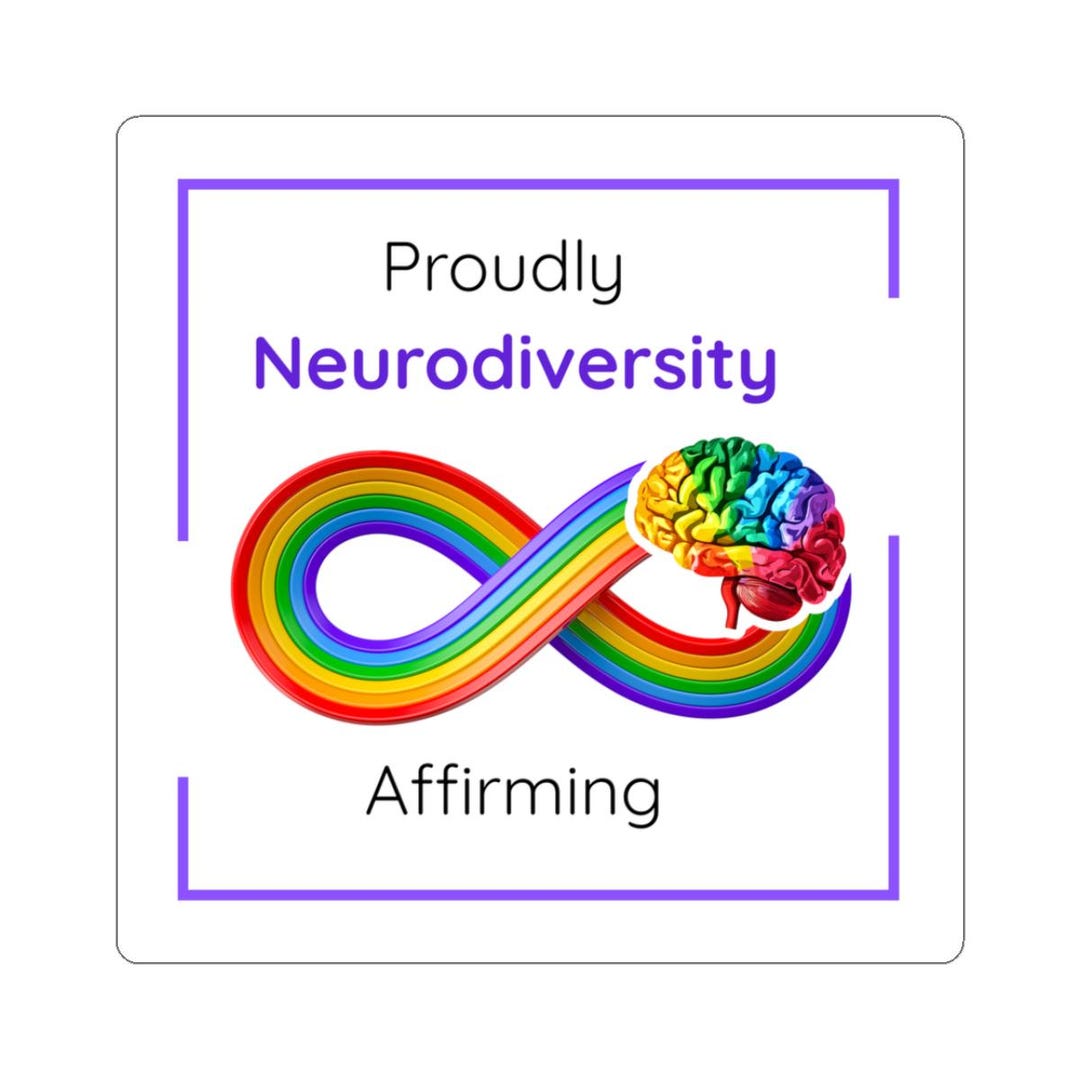 Neurodiversity Affirming Sticker | Rainbow Infinity Brain Decal, Autism ...