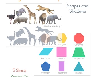 5 Light Table Transparencies, Shapes and Shadows for classroom or Homeschool Learning, Visual Education Aids for Kids