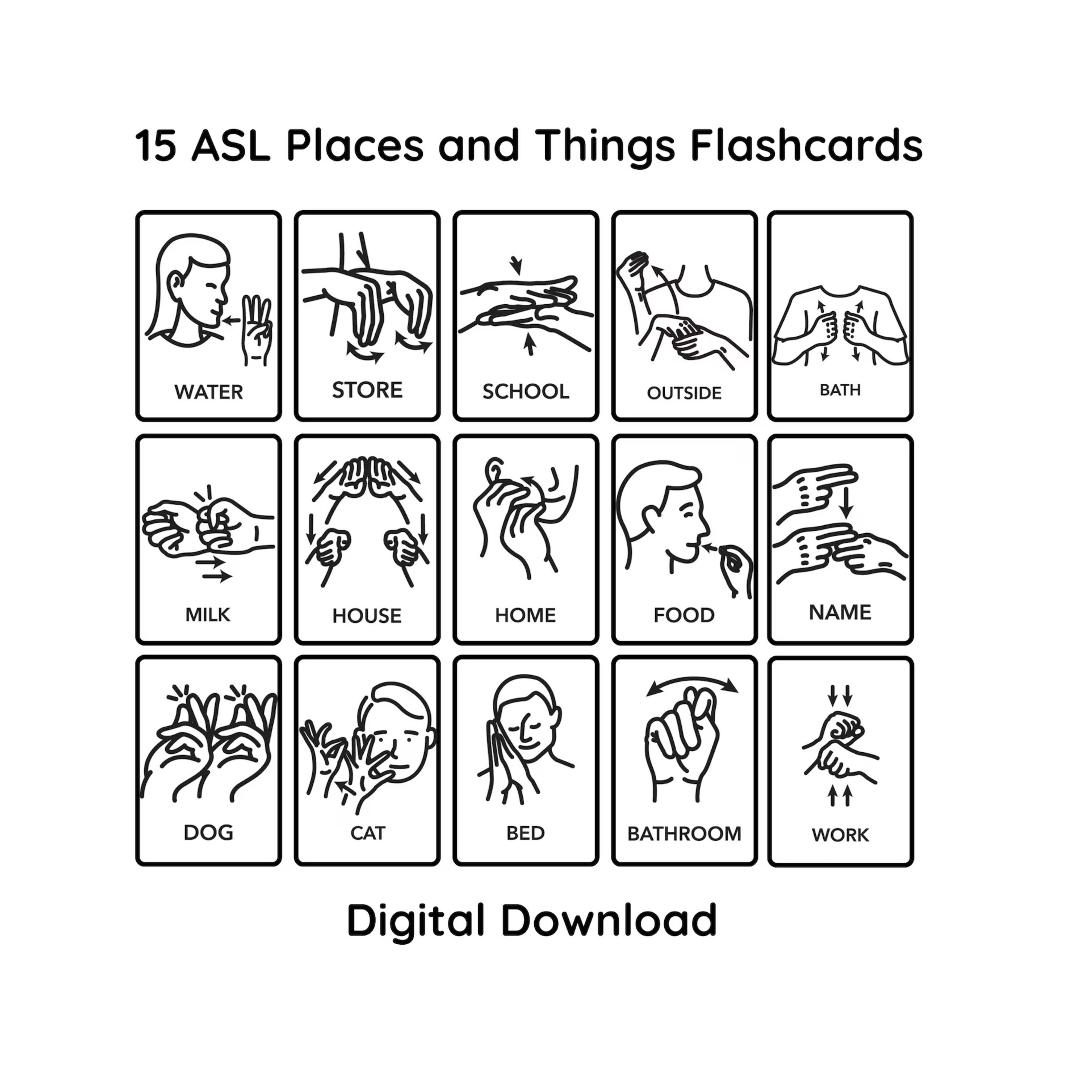 ASL Flashcards MEGA Bundle | 160 Cards | American Sign Language | Core ...