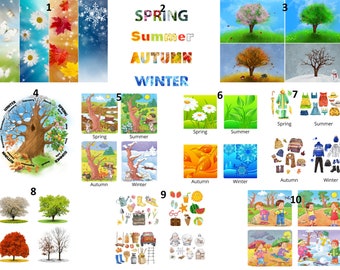 Seasons Light Table-transparanten, op Montessori Reggio geïnspireerd leren voor peuters (set van 10)