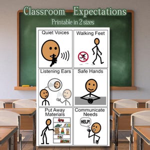Autism Classroom Expectations Visuals Neurodiverse Learning Support Tools Digital Download for Inclusive Education classroom management tool