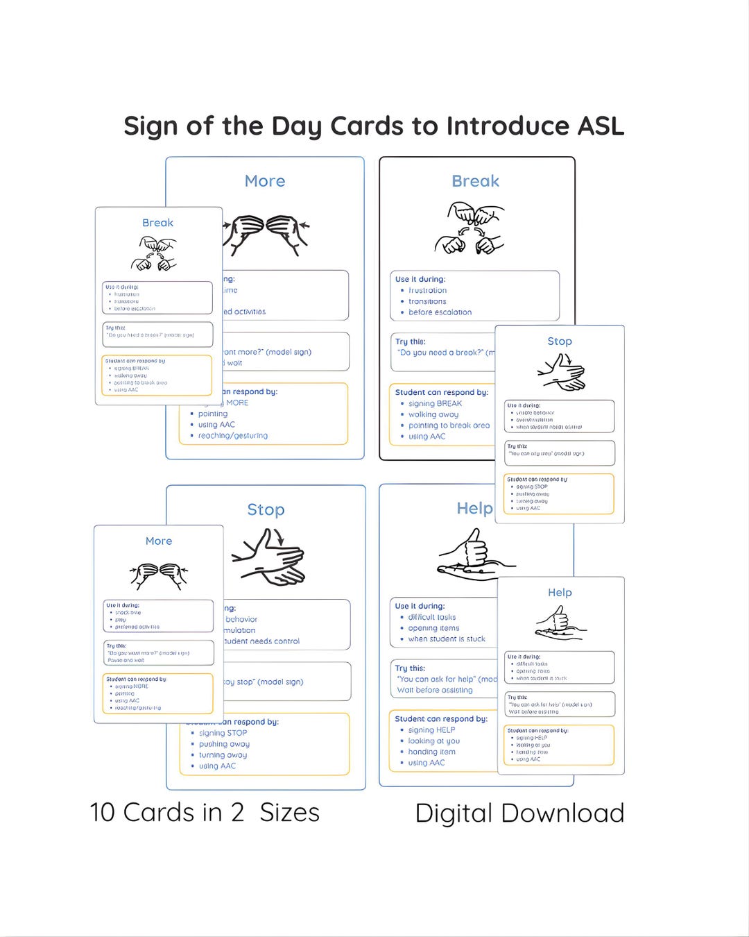 ASL Sign of the Day Cards | Daily Routine for Special Education ...