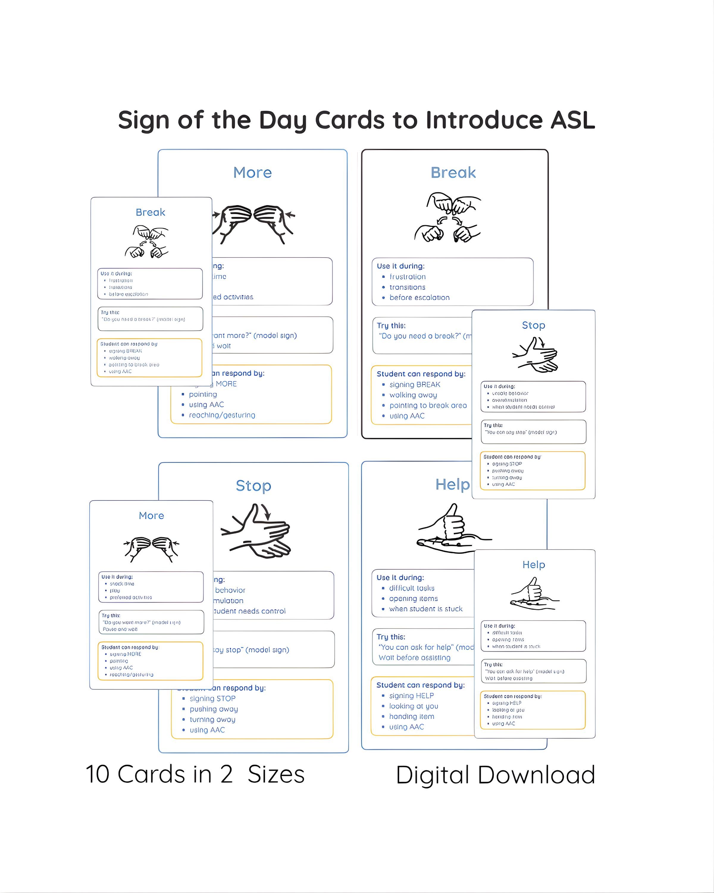 ASL Sign of the Day Cards | Daily Routine for Special Education ...