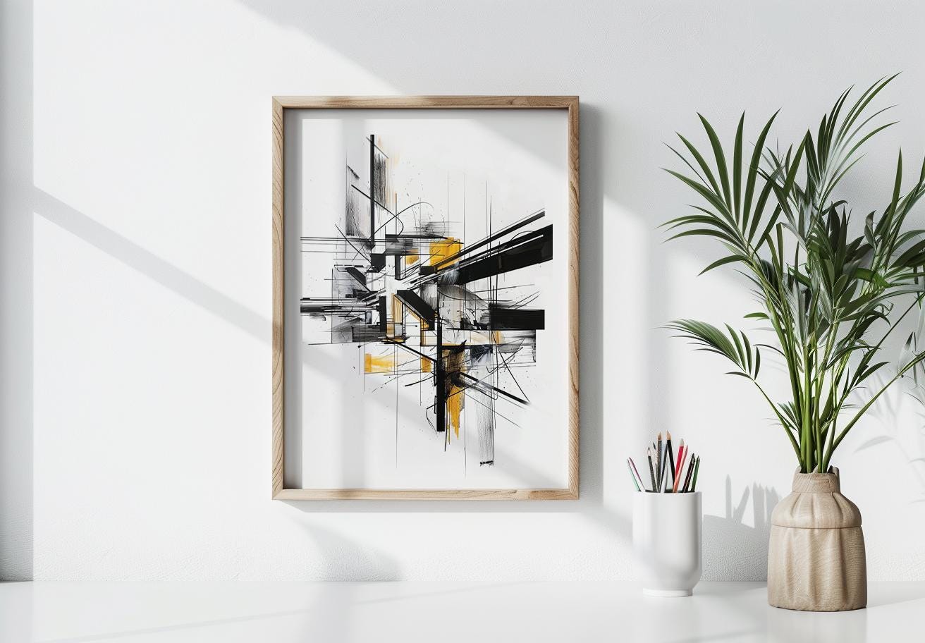 Geometric Wall Art, Modern Abstract Painting, Abstract Poster Print ...