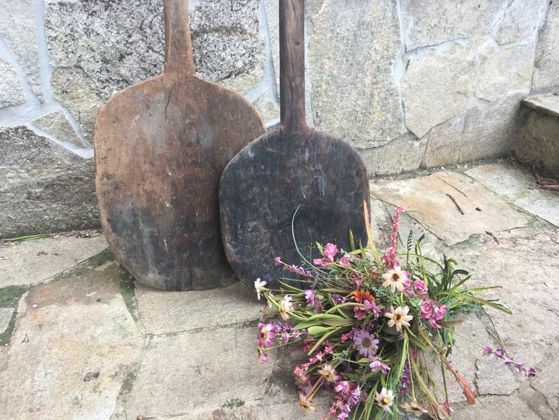 2 Antique pizza peel set vintage pizza paddle large oven Etsy