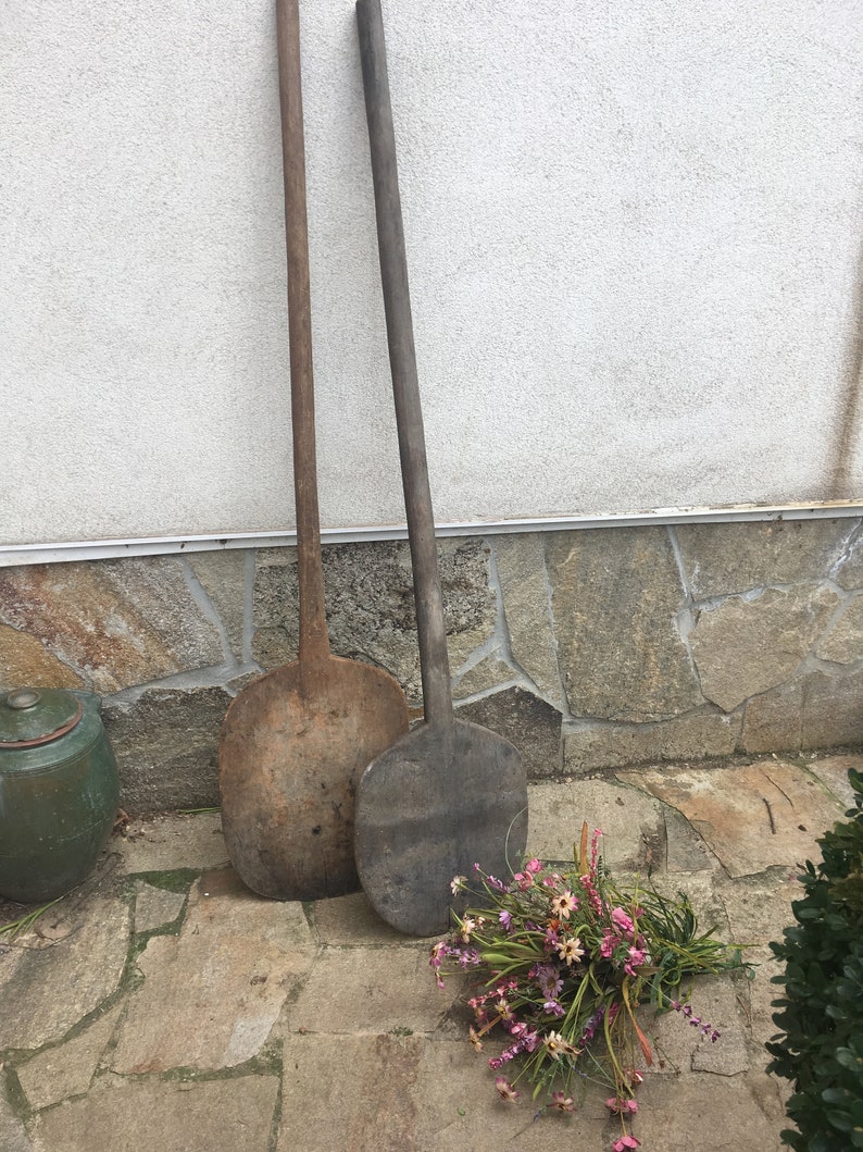 2 Antique pizza peel set vintage pizza paddle large oven Etsy
