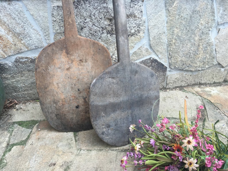 2 Antique pizza peel set vintage pizza paddle large oven | Etsy