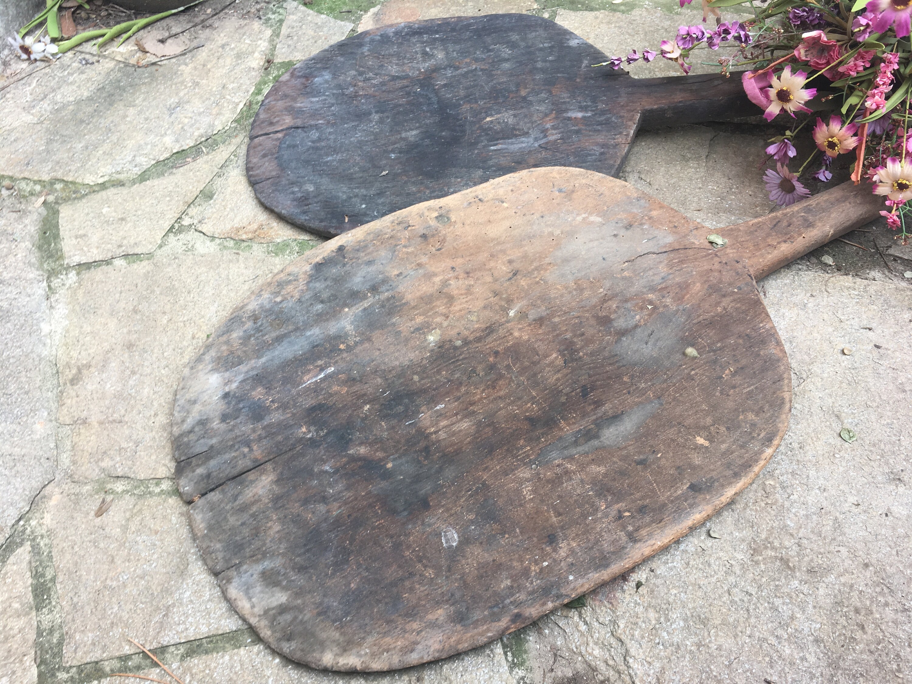 2 Antique pizza peel set vintage pizza paddle large oven | Etsy