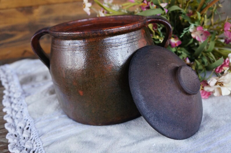 Vintage terracotta pot bulgarian clay pot rustic earthen | Etsy