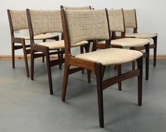 Stoelen erik buch | Etsy Set van zes Deense Rosewood Dining stoelen door Erik Buch | Etsy
