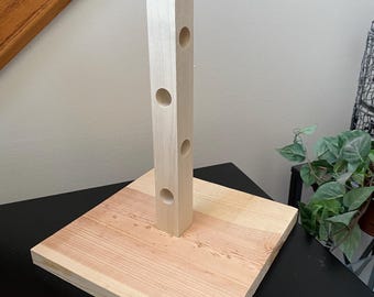 Bunny Treat Tree: Handmade Wooden Rabbit Foraging Toy Lettuce Tower