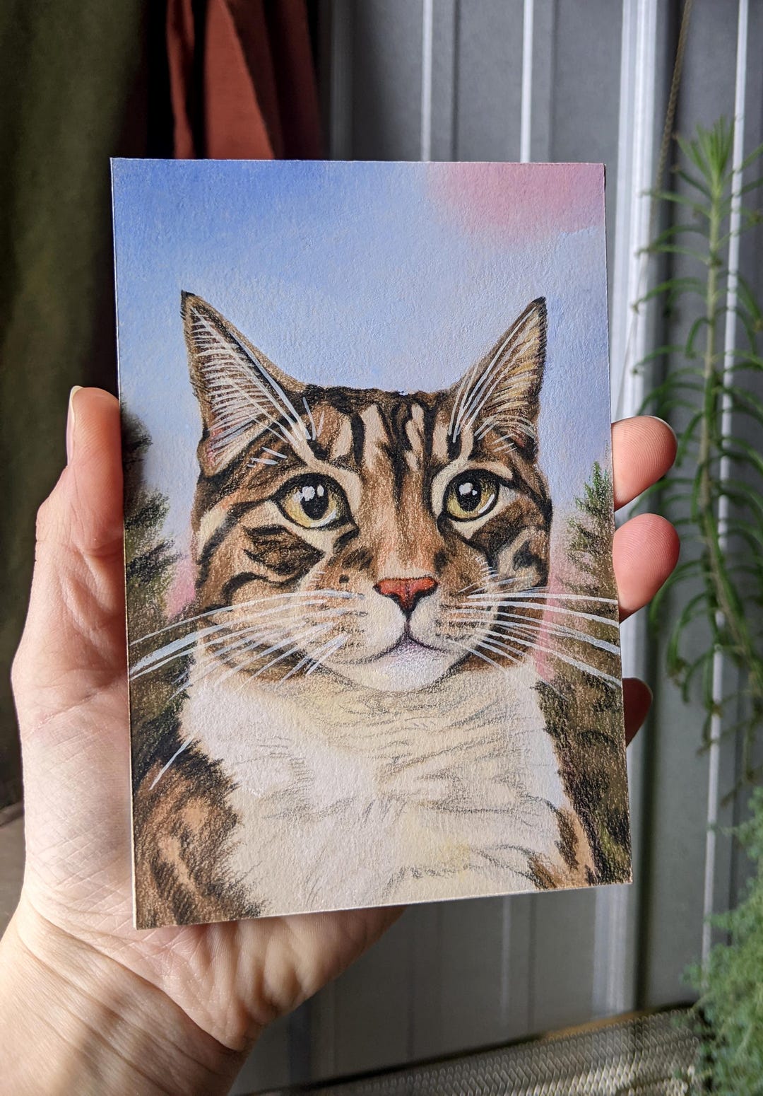 Custom Pet Portrait, Hand Drawn Colored Pencil Drawing, Personalized ...