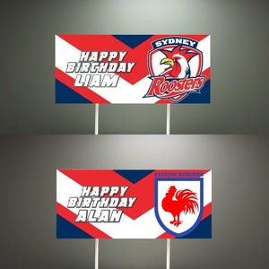 Personalised Roosters Rugby League Cake Topper - (made to order)