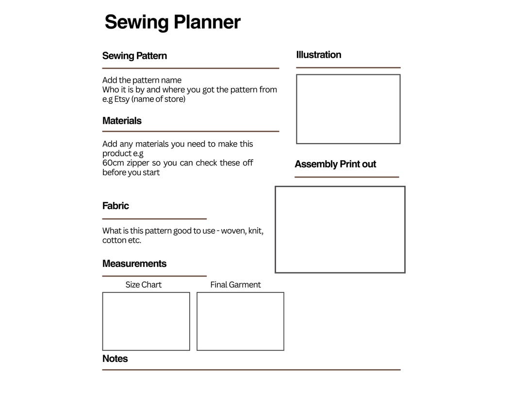 Sewing Template | Sewing Planner | Sewing Printable | Ultimate Sewing Planner | Printable PDF ...