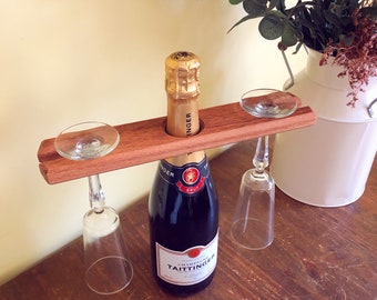 Wine caddy made from reclaimed oak