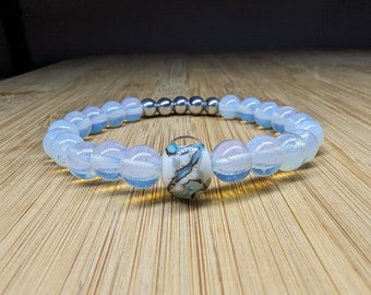 Opal and Hematite cloud bracelet