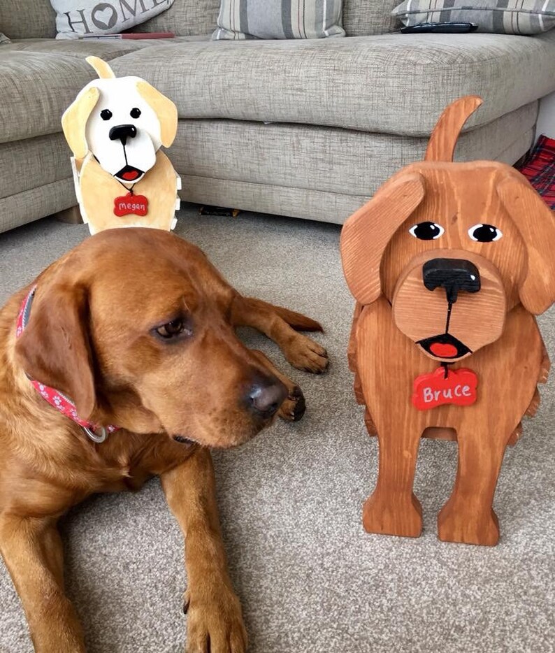 LABRADOR wooden pet planter ornament Etsy