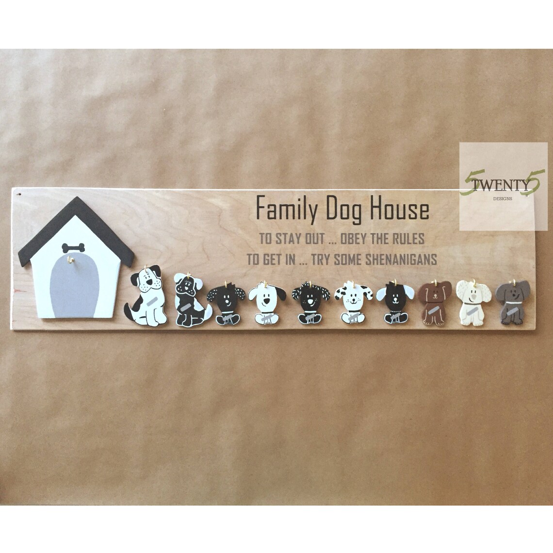 Family Dog House Wooden Sign Dog House Plaque Family Etsy