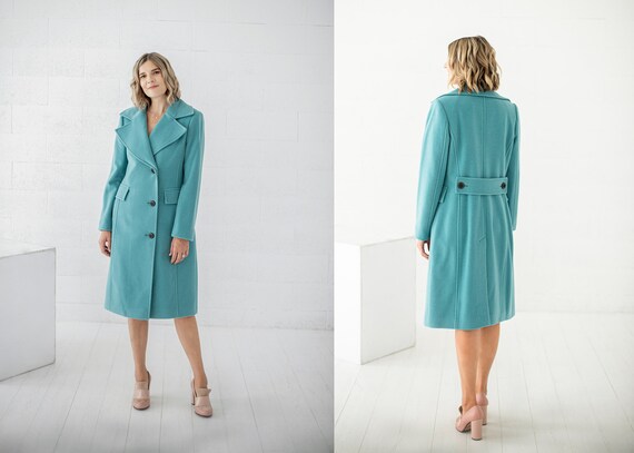 manteau hiver turquoise