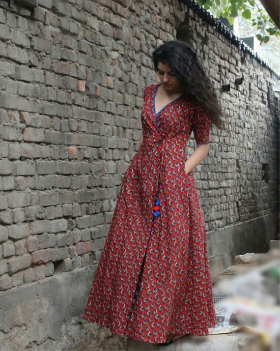 brick red maxi dress