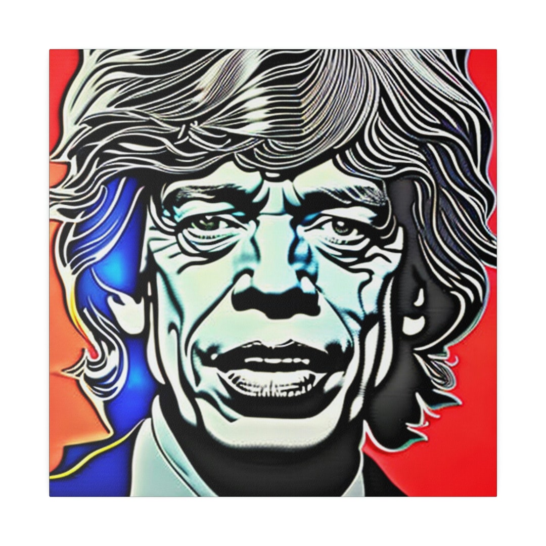 Happy Mick Jagger Satisfaction Unique Pop Art Wall Art, Vibrant Dynamic